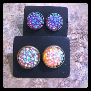 Druzy earrings 💎 with antique gold setting